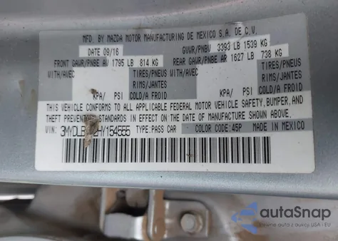 2017 Toyota Yaris Ia из США, поврежденный, VIN 3MYDLBYV2HY154555